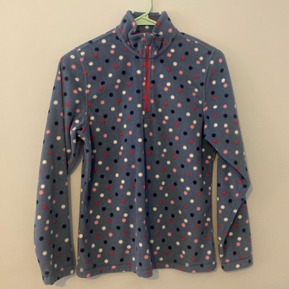 Girls Size 16 Lands End blue quarter zip fleece